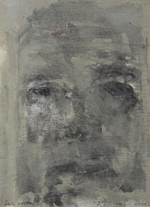 
	
		Hughie O'Donoghue RA,
		British b.1953-
		 
		Self-Portrait, 2000;
		 
		carborundum...