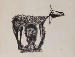 
	
		Sir Sidney Nolan OM AC,
		Australian 1917-1992
		 
		Rinder Subject I, 1969; 
		 
		