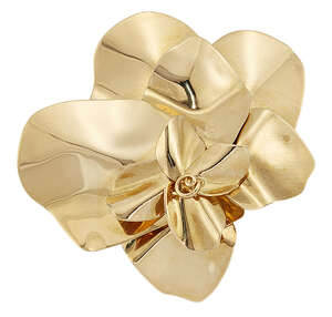 
	
		A flowerhead ring, of folded petal design, to triple-coiled hoop, French assay marks,...