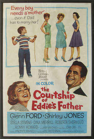 
	
		The Courtship of Eddie's father, 1963, a film poster, framed, 103 x 68cm, together with...