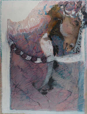 
	
		Ray Wooldridge, 
		British b.1934-
		Untitled, Pink and blue horse; 
		mixed technique...