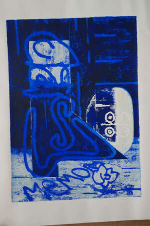 
	
		John Walker, 
		British b.1939- 
		 
		Memory, 1989;
		 
		screenprints with woodblock...