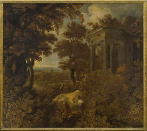 Jan Baptist van Meunincxhove, Flemish c.1620/25-1703/04- 
		 
		The Good Samaritan, 1673; 
		 
		oil on canvas, signed and dated, 137x153cm
		 
		Prov