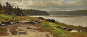 
	
		Walter Gilbert Wiles, 
		South African 1875-1966-
		Knysna;
		oil on canvas, signed...