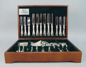 
	
		A silver plated canteen of cutlery by Arthur Price, together with a stainless steel...