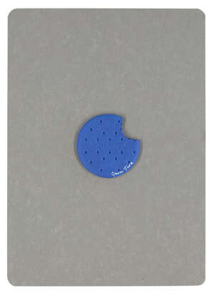 Gavin Turk, British b. 1967- Blue rich tea biscuit; acrylic on resin cast, signed in paint, 7 x...