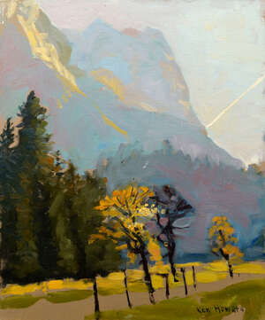 
	
		Ken Howard RA, 
		British b.1932- 
		 
		Looking towards the Wetterhorn, 2010; 
		 
		