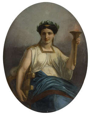 
	
		Jacques Louis Bonet, 
		Belgian 1822-1894- 
		Ceres, goddess of agriculture, wearing a...