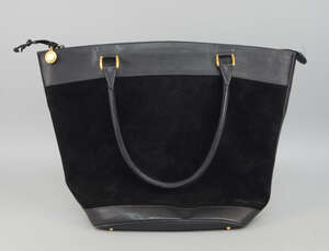 
	
		A large Gucci black suede and leather tote bag, 35.5cm high x 48cm wide at top

	

