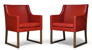 
	
		Børge Mogensen (Danish 1914-1972), a pair of 'model 3246' club chairs for Fredericia...