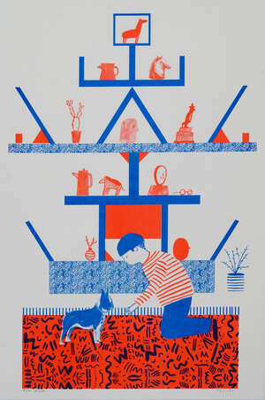 
	
		Rose Blake, 
		British b.1987- 
		 
		Untitled, 2013;
		 
		risograph in colours on...