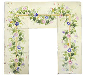 
	
		A painted tile fire-surround, the tiles made by Copeland
		Late 19th Century, Printed...