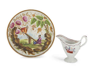 
	
		A Minton porcelain dish, early 19th century, decorated with a pair of Chinese boys on a...