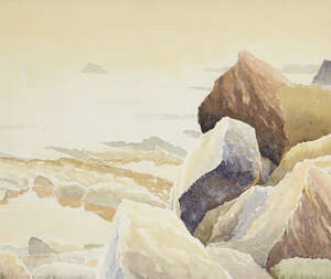 Ernest Eric Newton, British 1901-1970- Rocquaine; watercolour on paper, signed lower right 'E....