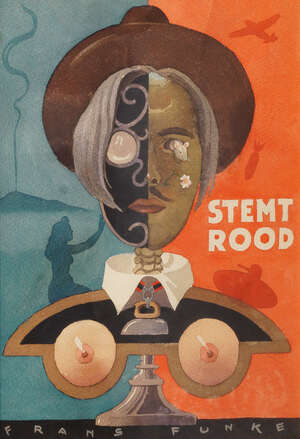 
	
		Frans Funke, 
		Dutch 1908-1993- 
		 
		'Stemt Rood' poster design; 
		 
		