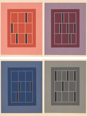 
	
		Ian Tyson,
		British b.1933-
		 
		Trio, 1986;
		 
		three screenprints in colours on...
