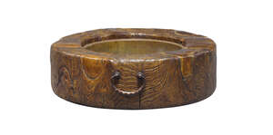 
	
		Two large Japanese elm and copper lined circular hibachi, early 20th century, 80cm and...