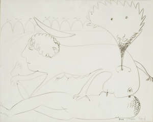 
	
		Arthur Boyd AC OBE, 
		Australian 1920-1999-
		
		 
		Lovers;
		
		 
		black...