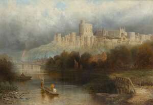 
	
		Frederick Tom Sibley, RCA, 
		British c.1837-1912- 
		View of Windsor castle from the...