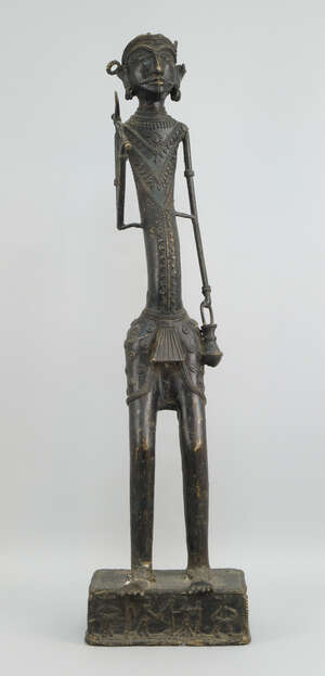 
	
		An Ashanti style bronze figure of a man, mid/late 20th century, 80cm high

	

