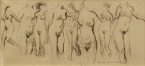 
	
		Max Mayrshofer, 
		German 1875-1950- 
		 
		Studies of standing nudes; 
		 
		