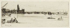 
	
		James Abbott McNeill Whistler, 
		American 1834-1903- 
		 
		Old Westminster Bridge,...