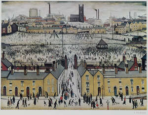 
	
		Laurence Stephen Lowry RBA RA, 
		British 1887-1976-
		 
		Britain at Play;
		 
		
