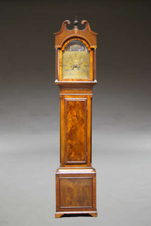 
	
		A George III mahogany longcase clock by George Williams Bristol, the brass dial with...