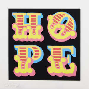 
	
		Ben Eine,
		British b.1970-
		 
		Hope, 2018;
		 
		screenprint with spot varnish...