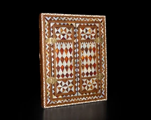 A mother-of-pearl and bone inlaid mirror case,&nbsp;Ottoman Turkey or provinces, 19th/20th...