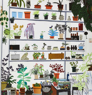 
	
		Jonas Wood, 
		American b.1977- 
		 
		Large Shelf Still Life, 2017; 
		 
		offset...