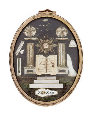 
	
		A French Napoleonic prisoner of war Masonic jewel, late 18th century/early 19th century, 