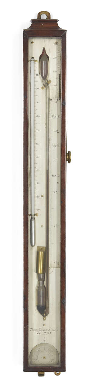 
	
		An early Victorian mahogany sympiesometer, by Troughton & Simms, London, mid-19th century