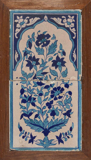
	
		RTOA Multan pottery tile panel with floral decoration, North India, early 19th century,...