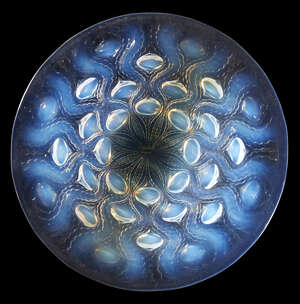 
	
		René Lalique (1860-1945), an opalescent glass bowl
		Bulbes No.2, No. 10-3302, designed...