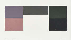
	
		David Saunders, 
		British b.1936- 
		Constructivist paintings; 
		oils on paper stuck...