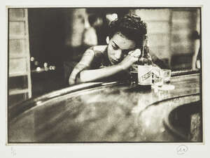 
	
		Eve Arnold OBE Hons FRPS, 
		American, 1912-2012- 
		Bargirl in brothel in the red...