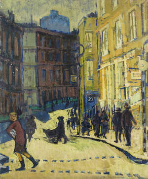 
	
		Dorothy Carr, 
		British 1923 - 2018 - 
		 
		Kensal Street; 
		 
		oil on board,...
