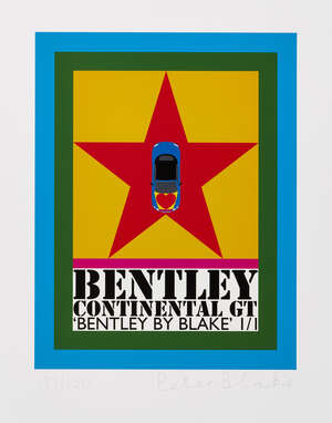 
	
		Sir Peter Blake CBE RDI RA, 
		British b.1932- 
		 
		Bentley by Blake, 2016; 
		 
		