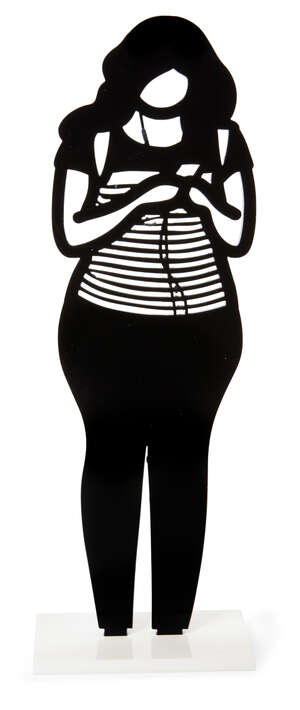 
	
		Julian Opie, 
		British b.1958-
		 
		Backpack, 2018;
		 
		laser cut acrylic two-part...