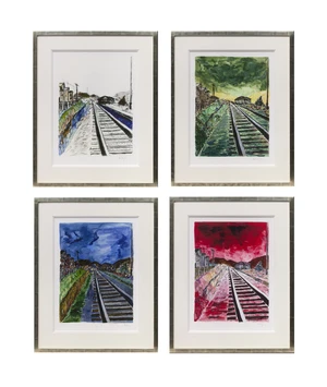 Bob Dylan,&nbsp;American b.1941-&nbsp;Train Tracks portfolio, 2010;&nbsp;4 giclee prints on archival wove,&nbsp;each...