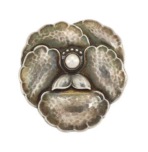 
	
		Georg Jensen, a silver Pansy brooch
		Stamped post 1945 Georg Jensen marks, Sterling...