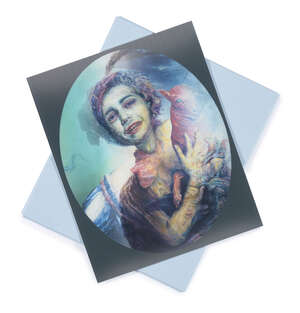 
	
		Glenn Brown,
		British b.1966-
		 
		Memorabilia, 2013;
		 
		acrylic lenticular lens in...