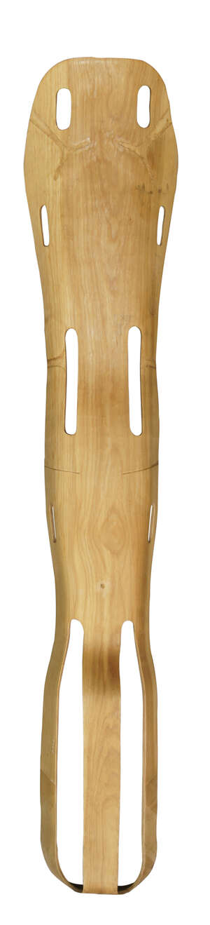 
	
		Charles & Ray Eames (American), an Evans Products moulded plywood leg splint 
		