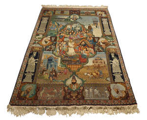 
	
		A Persian pictorial carpet, last quarter 20th century, the central medallion depicting...