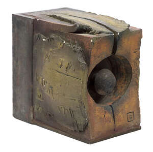 
	
		Sierra Arturo,
		Argentinean b.1933-
		 
		Untitled, 1992;
		 
		mixed technique iron...