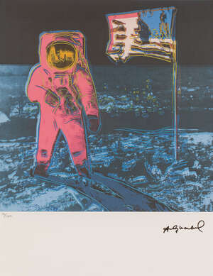 
	
		After Andy Warhol, 
		American 1928-1987- 
		 
		Moon Landing, 1987; 
		 
		lithograph...