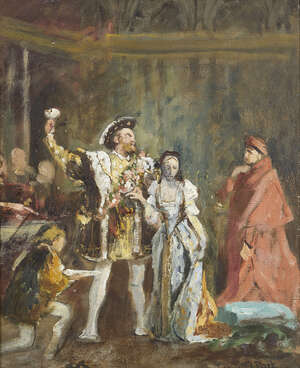 
	
		Laslett John Pott, 
		 
		British 1837-1898- 
		 
		The marriage of Henry VIII and...