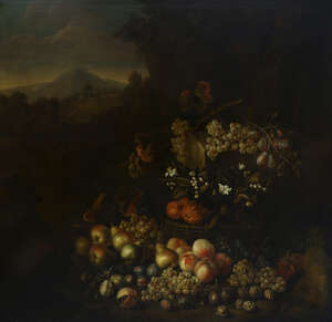 
	
		 
		Attributed to William Jones of Bath, 
		British 1764-1779- 
		 
		Still life with...