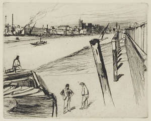 
	
		James Abbott McNeill Whistler, 
		American 1834-1903- 
		 
		Millbank, [Kennedy 71], 1861;...